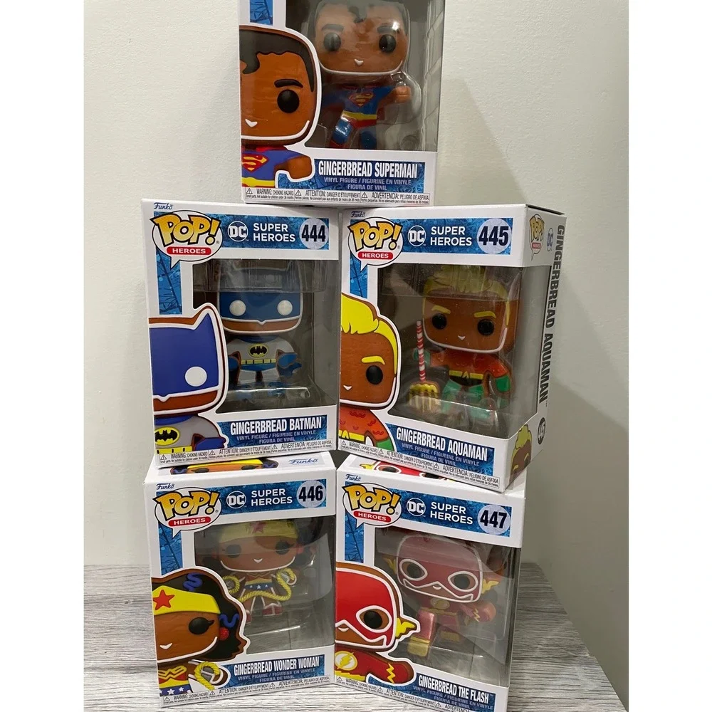 Funko Pop DC Super Heroes Gingerbread Set Superman Batman Wonder Woman Flash 5pc